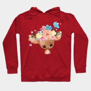 birds having nest deer head Hoodie